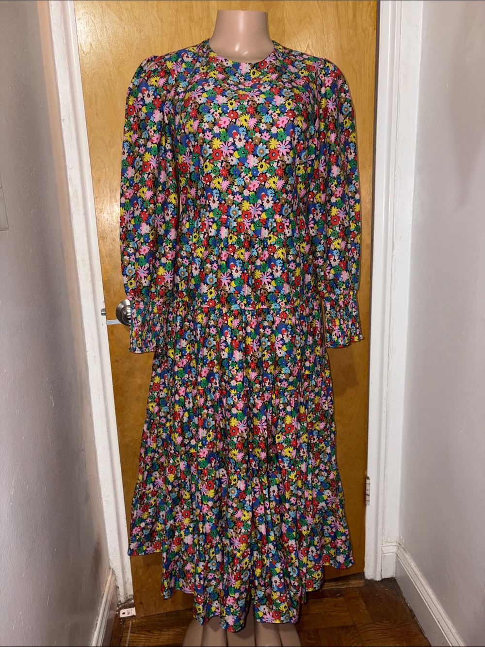 Boden Multicolor Floral Tiered Maxi Dress